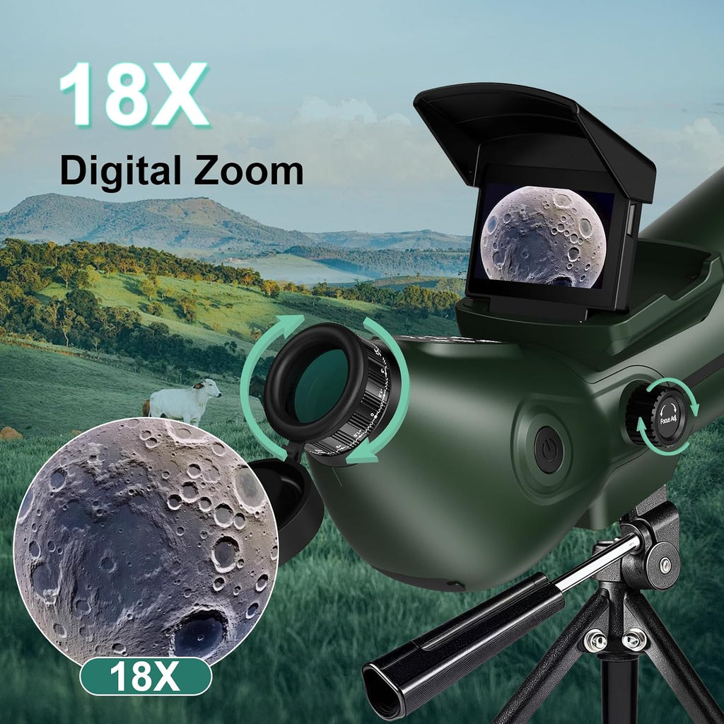 Smart Telescope, Digital Electronic Telescopes with 4K Astrophotography Camera, Internal and Externat Dual Screens