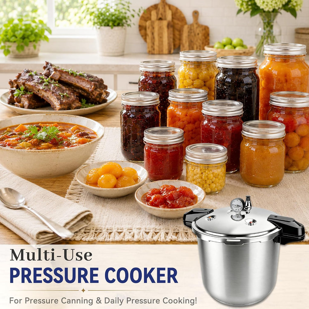 Canning Pressure Cooker Stainless Steel, 23 Qt Pressure Canner with Pressure Gauge, Ollas De Presión Para Cocinar