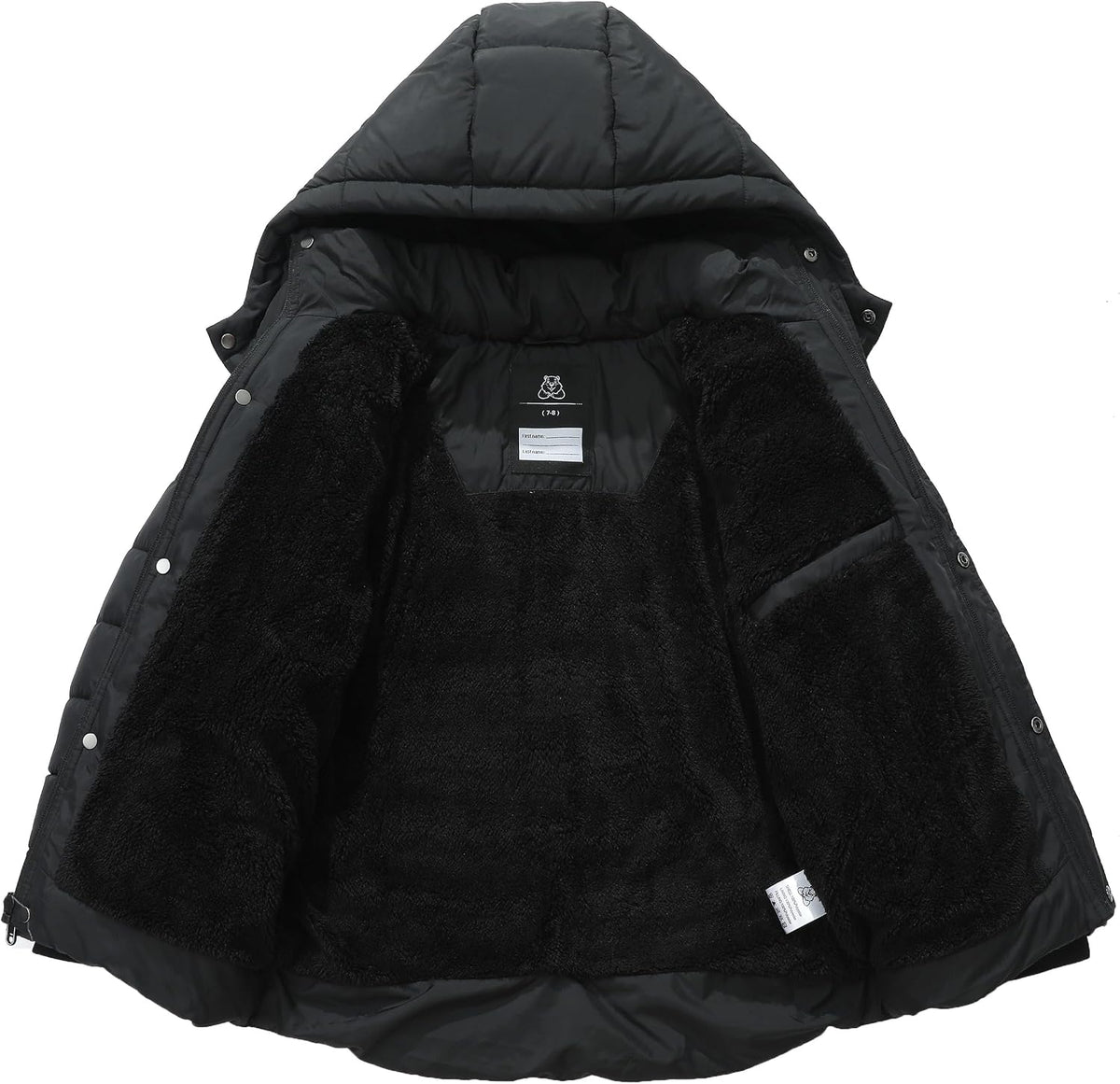 Boy's Quilted Winter Jacket Waterproof Down Coat Puffy Hooded Parka | Warm Jacket with Detachable Hood Windproof