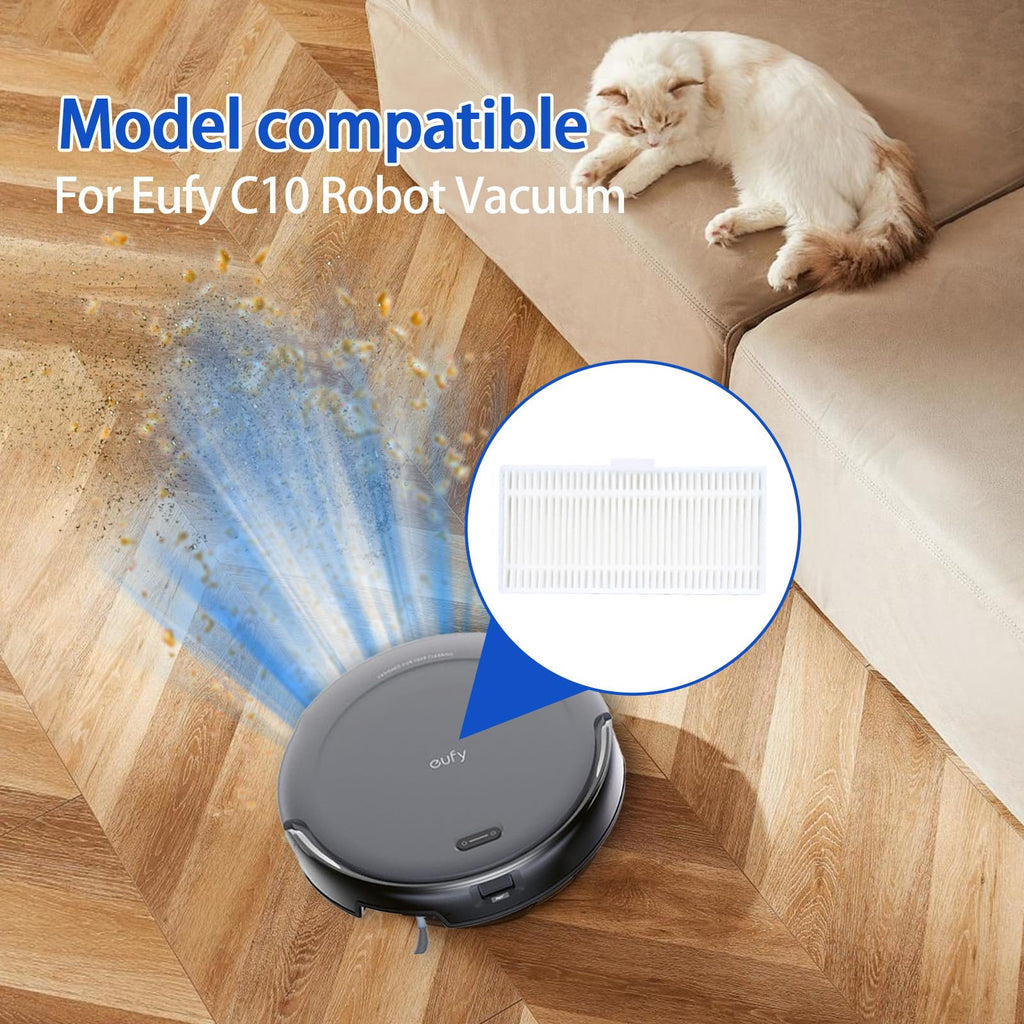 (6 Pack) C10 Replacement HEPA Filters Compatible with Eufy C10 Robot Vacuum, High-Efficiency Filter Accessories Kit
