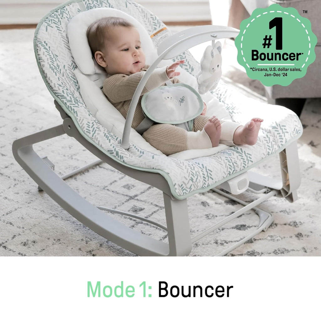 Keep Cozy 3-in-1 Grow with Me Vibrating Baby Bouncer Seat & Infant to Toddler Rocker, Vibrations & -Toy Bar, 0-30