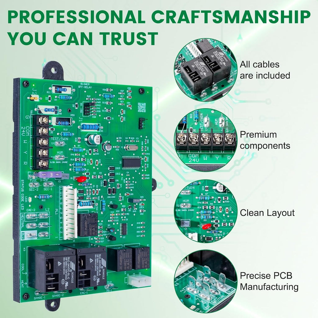 Updated ICM282A Furnace Control Board Fits Carrier HK42FZ013, HK42FZ004, HK42FZ007, HK42FZ008, HK42FZ009, HK42FZ011, HK42FZ016, HK42FZ034, 325878-751, CEPL1311012-01Series Control Board