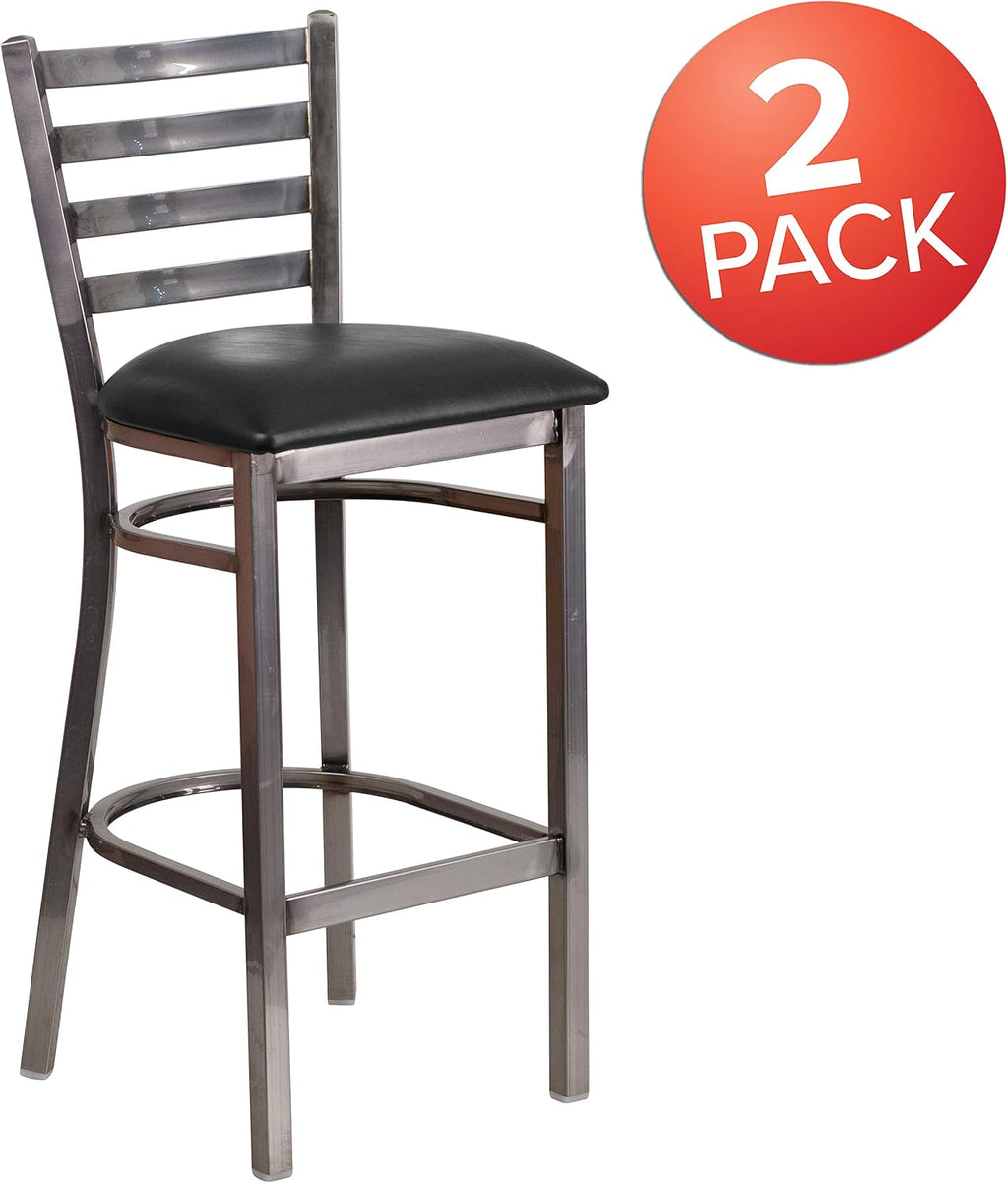 Hercules Metal Restaurant Barstool, Black, 2-Pack