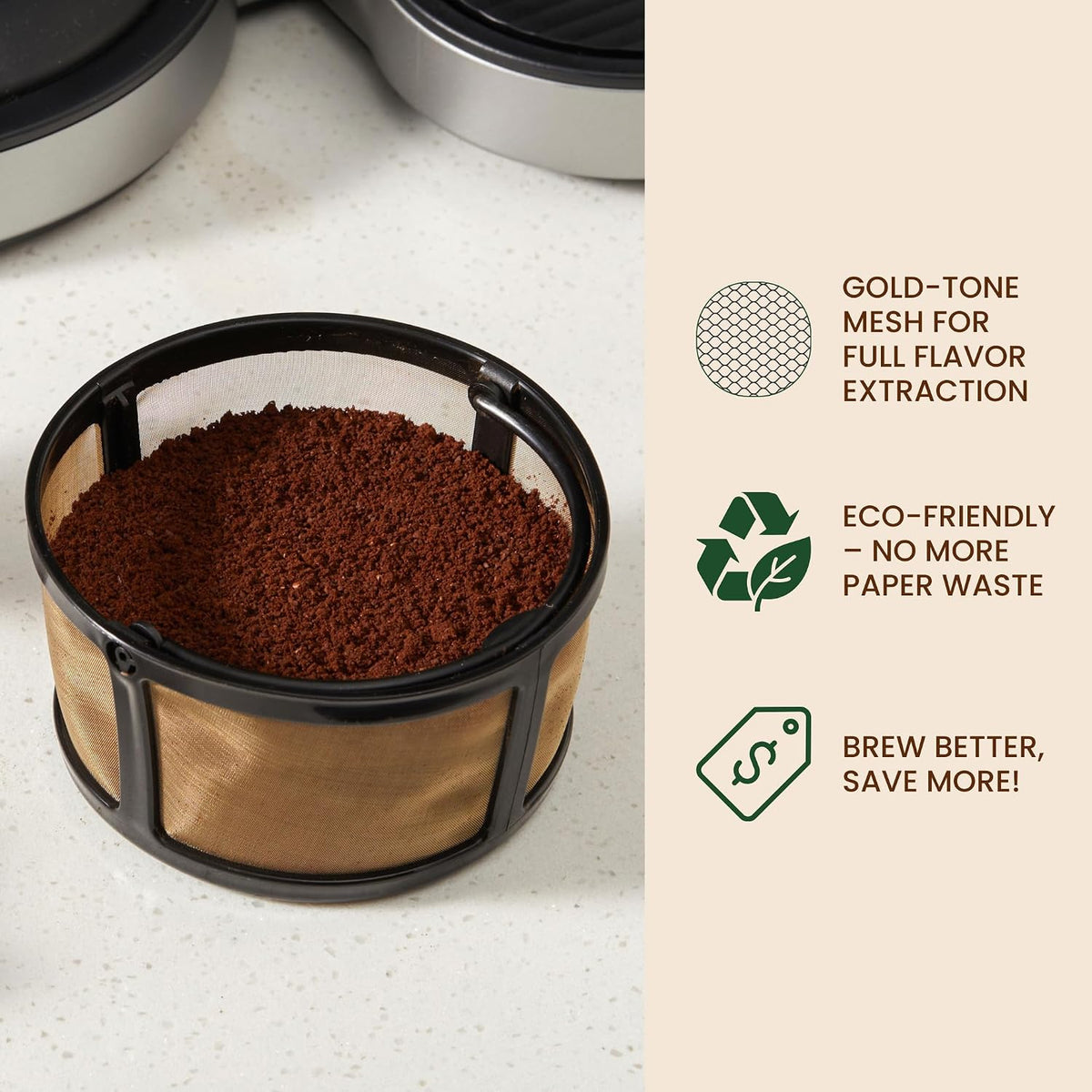 Reusable Keurig Duo Coffee Filter Basket for K-Duo Gen 2 - Mesh Replacement