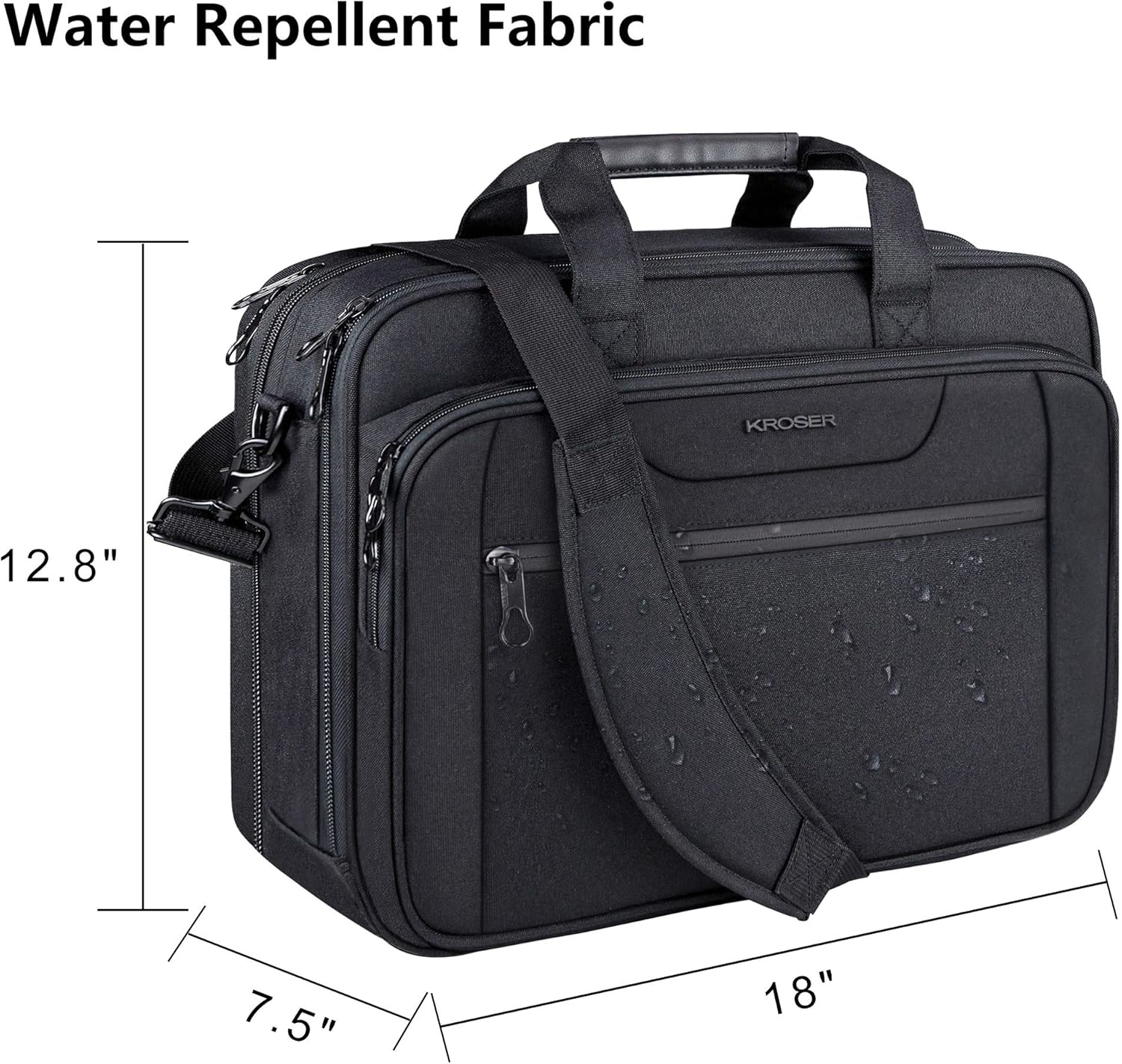 Laptop Bag Expandable Laptop Briefcase Fits Up to 17.3 Inch Laptop Water-Repellent Shoulder Messenger Bag Computer