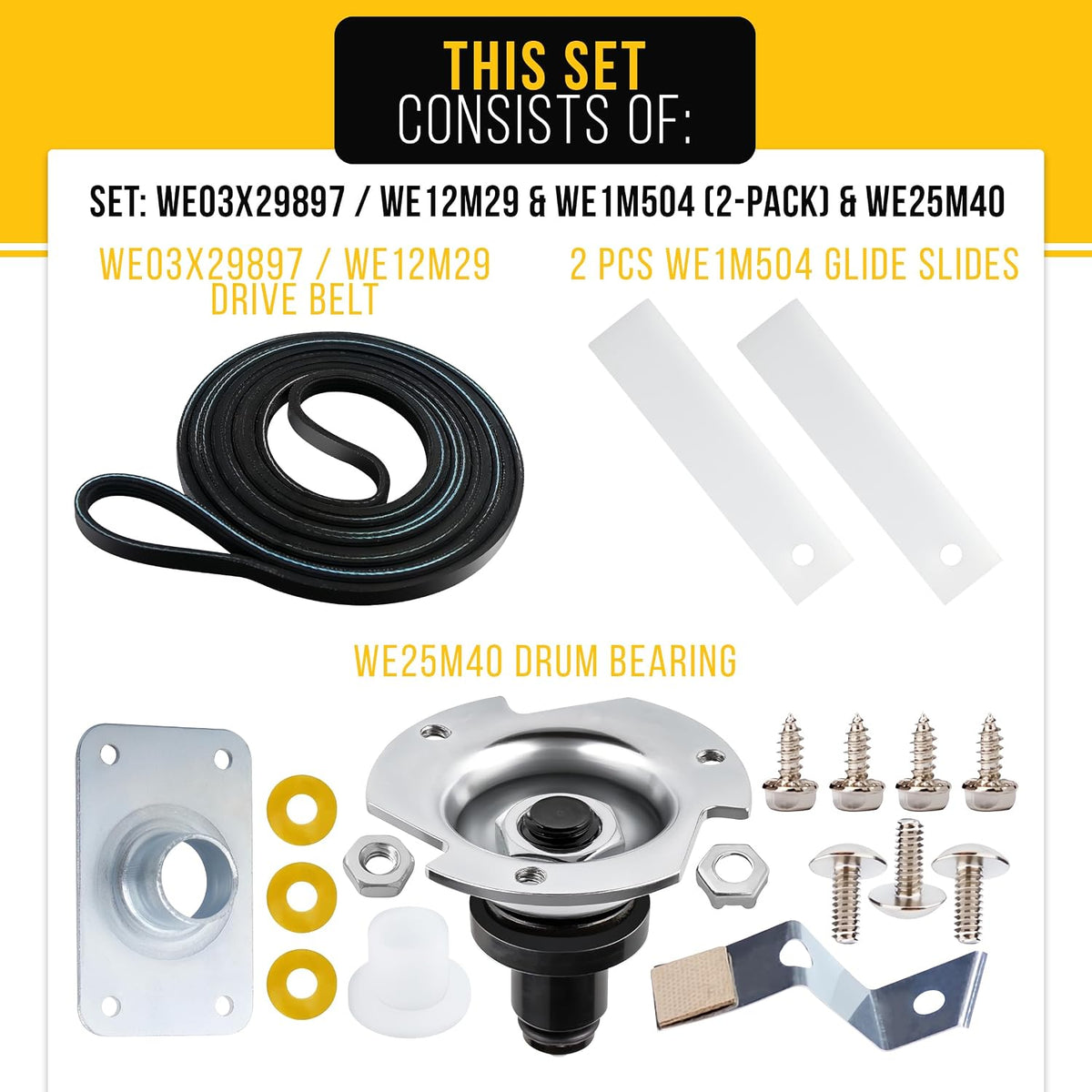 Dryer Belt Bearing Kit for General Electric GE DCVH680EJ1WW