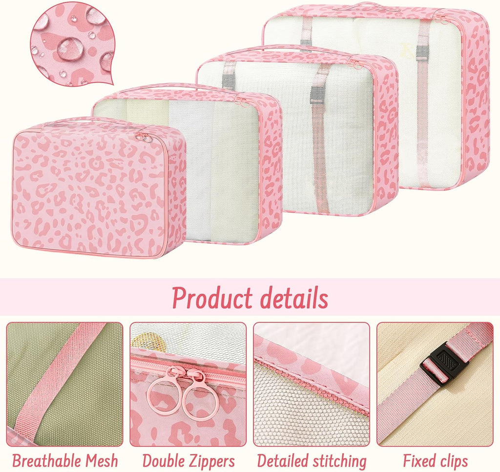 9 Set Packing Cubes for Travel Essentials - Lightweight Carry-On Luggage Organizer Bags with Shoe, Clothes & Laundry