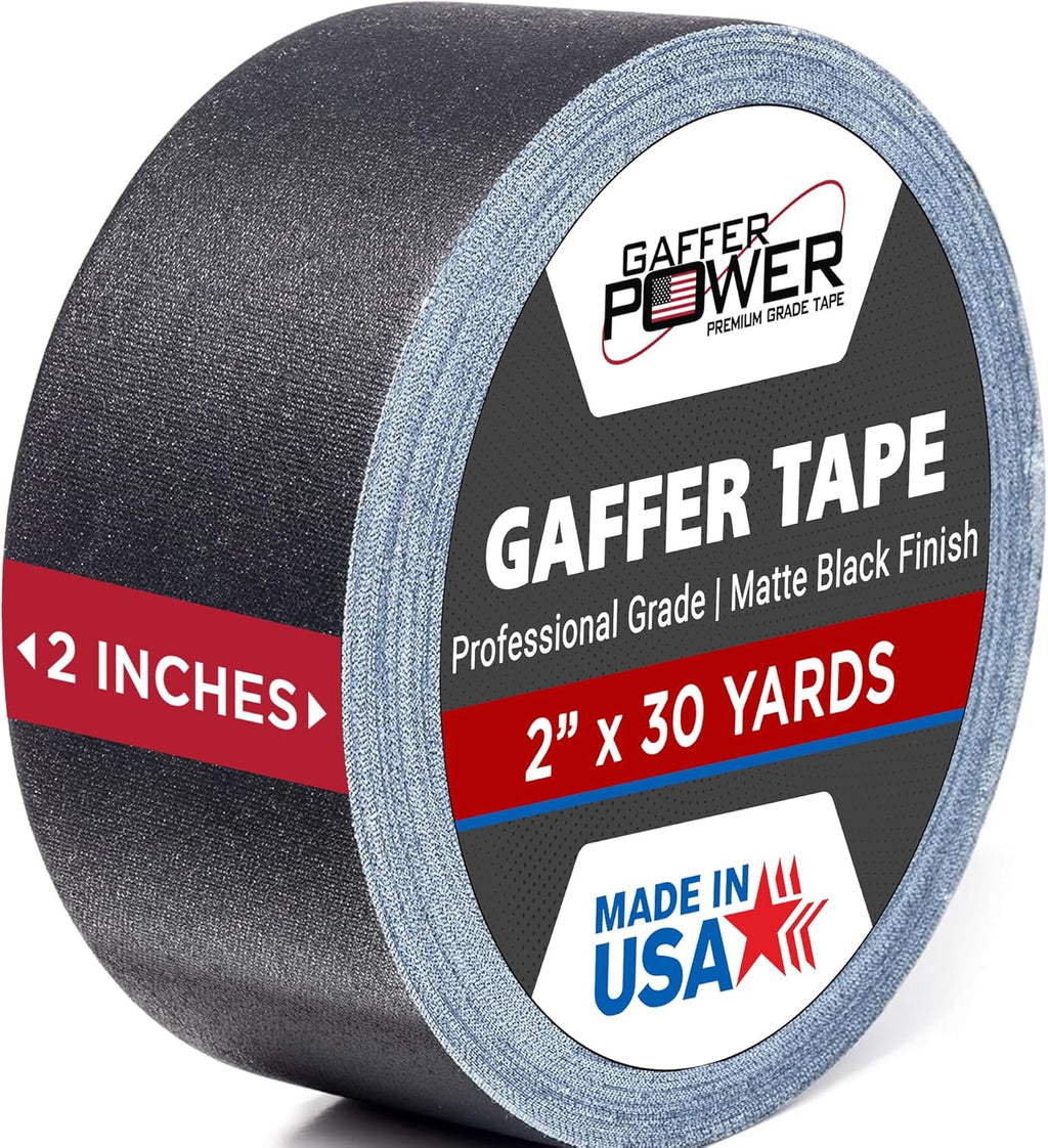 Black Gaffer Tape 2 Inch x 30 Yards, Pro Grade, Made in USA