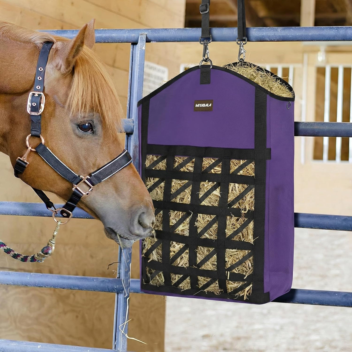 Ultra Slow Feed Horse Hay Bag Net Front, 3Pack (1 Black +2 Purple)