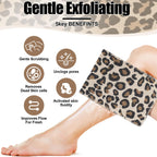 12 Pack Korean Exfoliating Mitts, Body Scrub, 8 x 5.5 in, Leopard