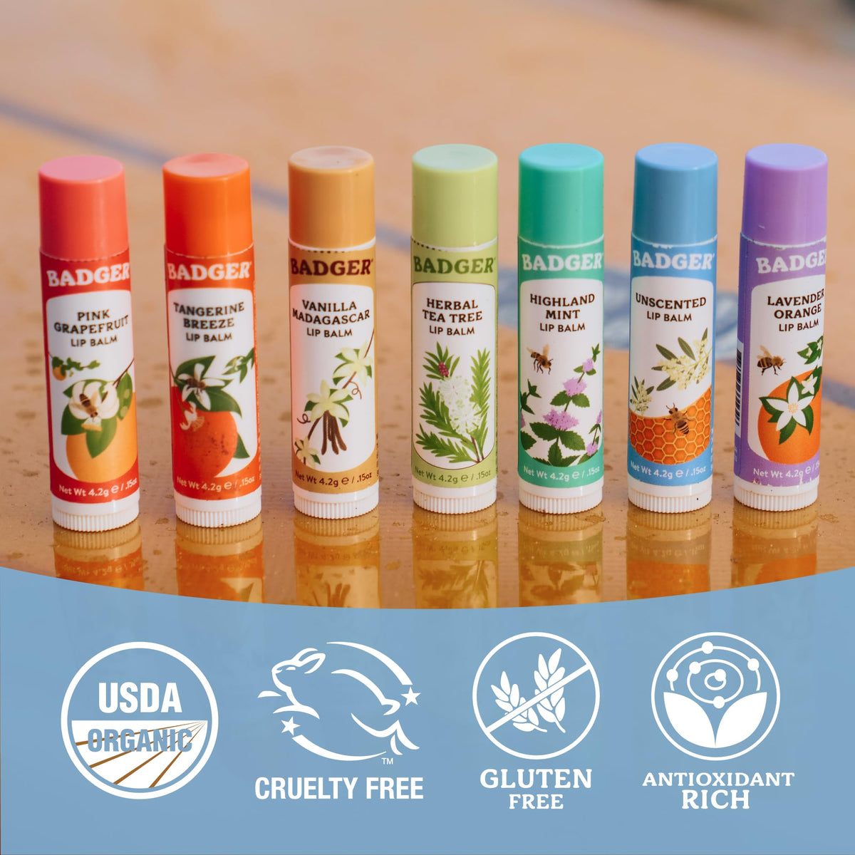 Classic Lip Balm Variety Pack, Green Box, 4-Pack
