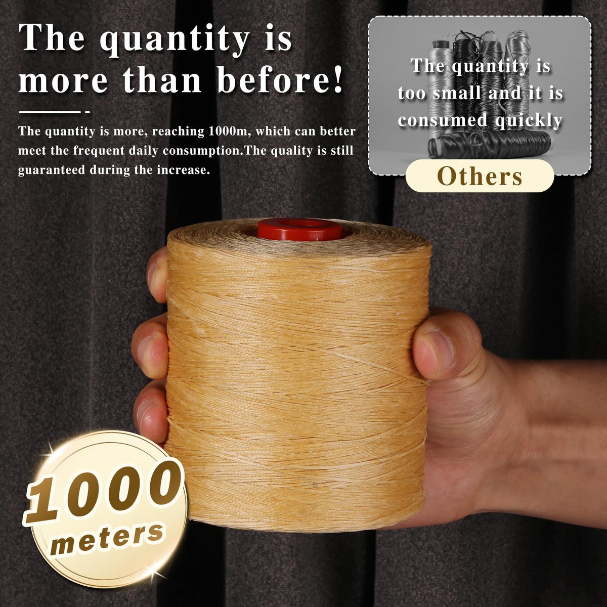3280 FT Leather Sewing Thread Waxed, Waxed Polyester Cord, Wax String