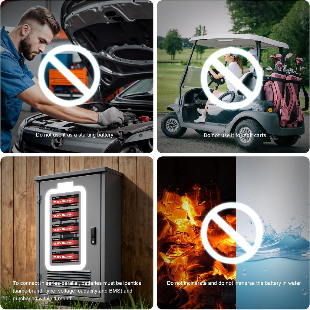 12V 150Ah LiFePO4 Lithium Battery 15000+ Deep Cycle | Built in 100A BMS,IP65 Waterproof 1920Wh for Solar System, RV