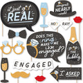 Black and White Engagement Photo Booth Prop Kit, DIY Cardstock Props - 20pc
