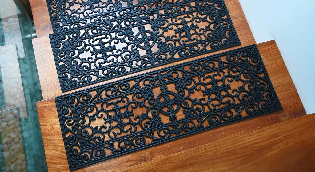 Stair Treads — 4 Pack 10x30 inch Non-Slip Rubber Stair Mats