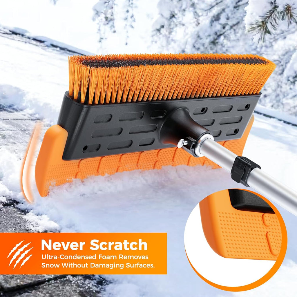 Year-Round Roof Rakes for Snow, Leaves & Moss – 16” No-Scratch Foam Blade & Roof Brush, 4.7-21ft Telescoping Snow