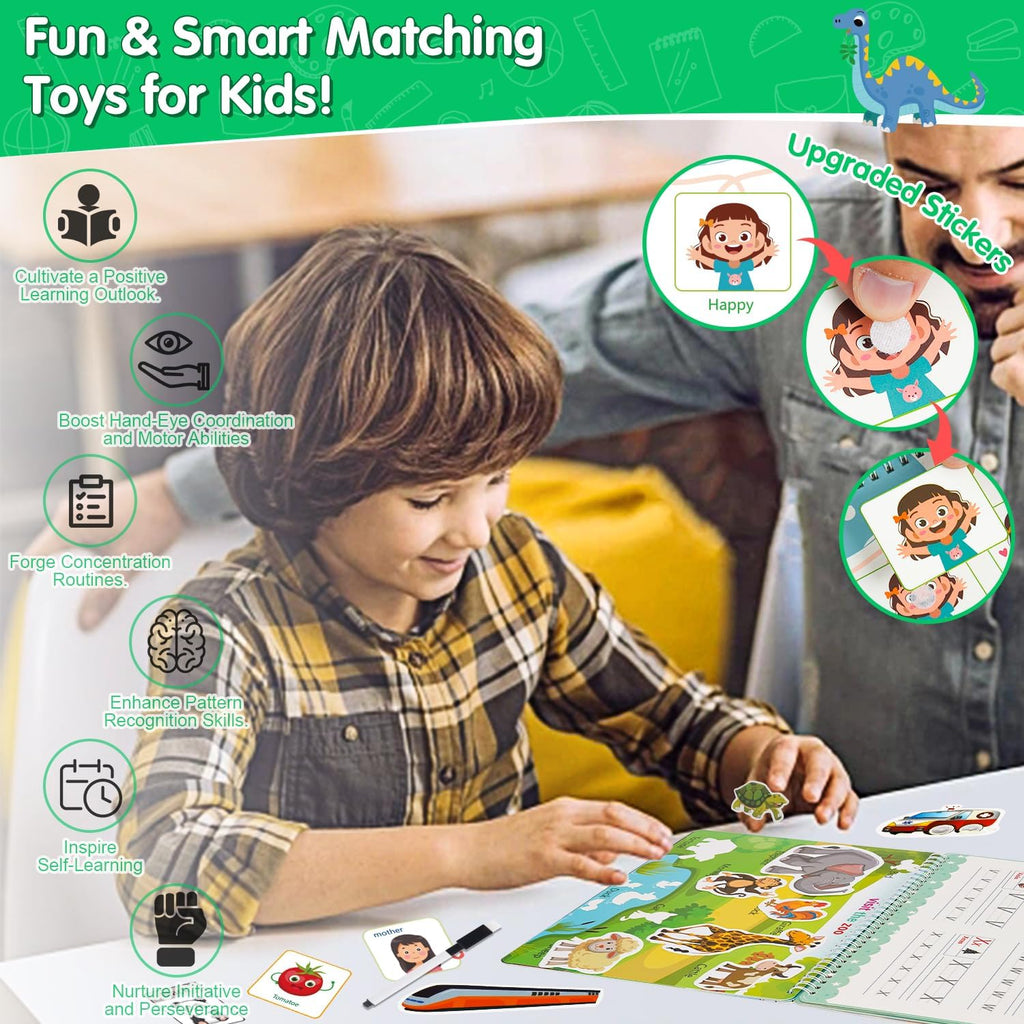 Montessori 24 Themes Busy Book for Toddlers 3-5, Engaging Preschool Learning Activities for Home School Travel –
