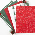 Beautiful Christmas Tissue Wrapping Paper Sheets for Gift Bags - Set of 120 Quality Tissue Papers with 6 Festive