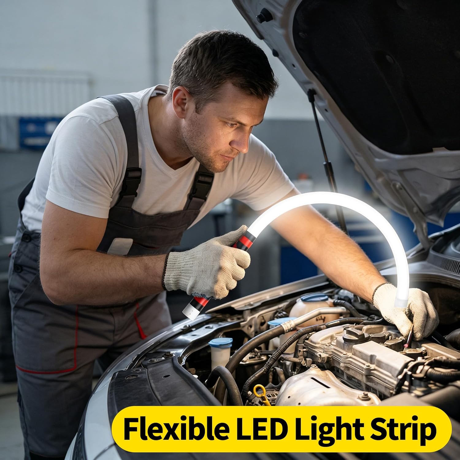 Flexible LED Light Stick 30", Rechargeable Bendable Work Light with 3 Modes High Lumen for Mechanic Car Repairs Under