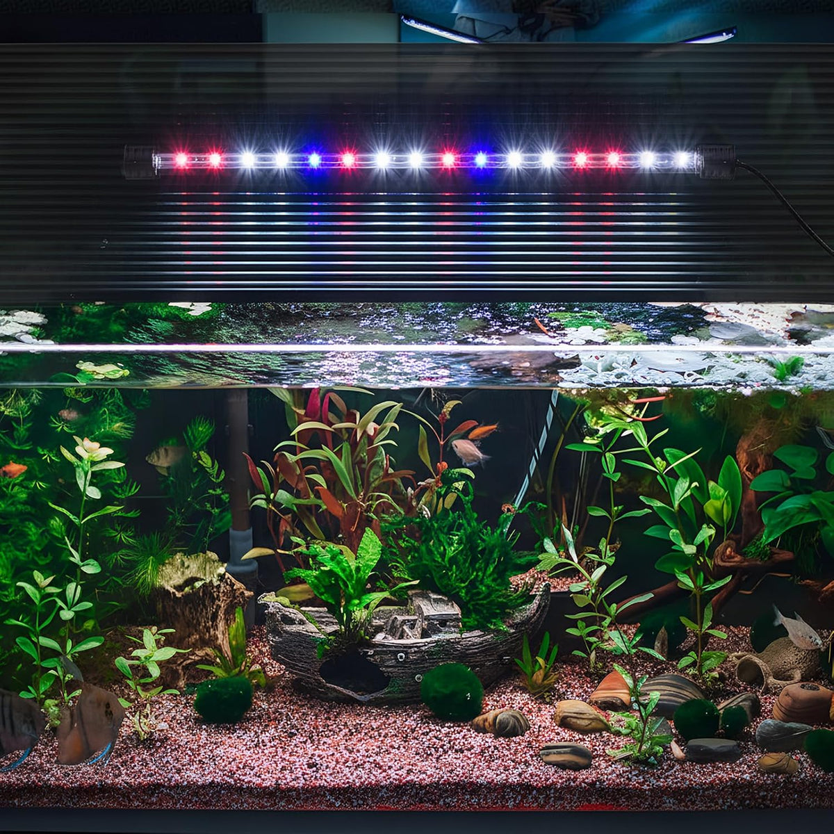 Aquarium Lids Polycarbonate Greenhouse Panels Canopy with LED Light 29 x 11.38 x 0.12 Inch for 20/29/37 Gallon