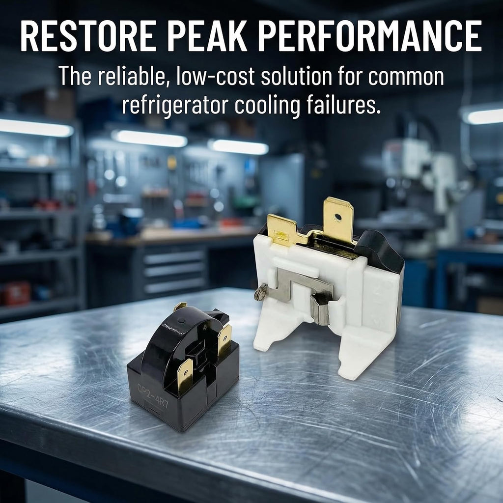 QP2-4R7 4.7 Ohm 3-Pin PTC Starter/Start Relay and Overload Kit | Compatible with Overload Protector Whirlpool