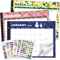 Desk Calendar 2026-2027, Large 22"x17", 18 Months from January 2026 to June 2027, Desktop Calendar with Plastic Cover