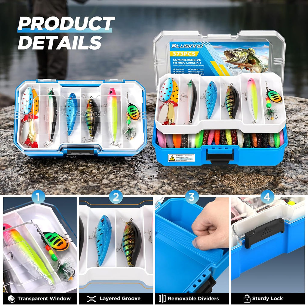 Fishing Gear - Telescopic Fishing Rod and Reel Combo with Tackle Box, Collapsible Rod and Lures Box, Travel Fish Pole