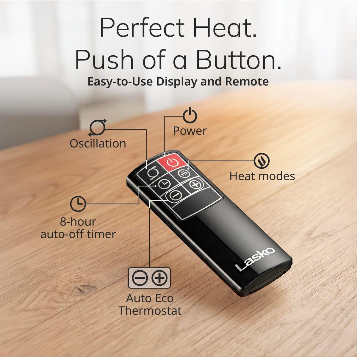 24” Full-Circle Warmth Ceramic Heater with Remote - Black - CT24362