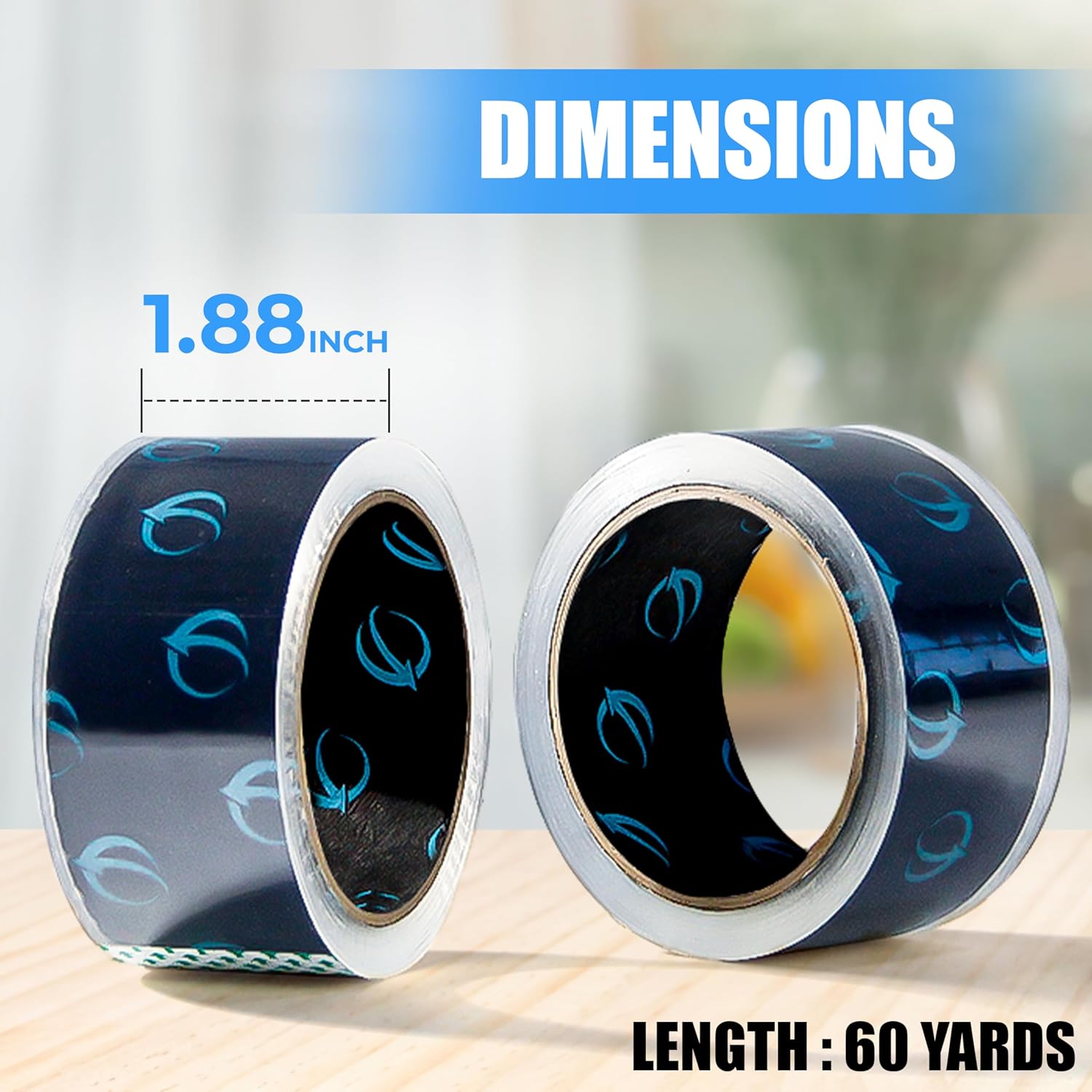 Clear Packing Tape, 12 Rolls Heavy Duty Packaging Tape for Shipping Packaging Moving Sealing, Thicker Clear Packing