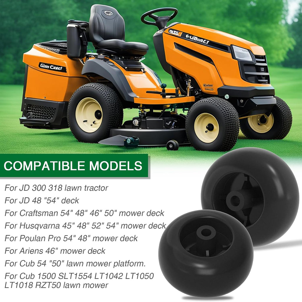 Mower Deck Wheels Fit for Craftsman Husq Cub JD Lawn Mower Tractor Replace for 753-04856A Deck Rollers Gauge Wheel for 54" 48" Deck 2 Set