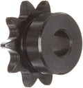 Browning 40B10 Minimum Bore Roller Chain Sprocket, Single Strand, Steel, 1/2" Stocked Bore, 10 Teeth