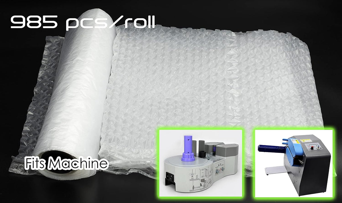 Air Cushion Wrap Roll - 984ft (14.6"x9.8") - Air Bubble Film - Clear - Bubble Wrap