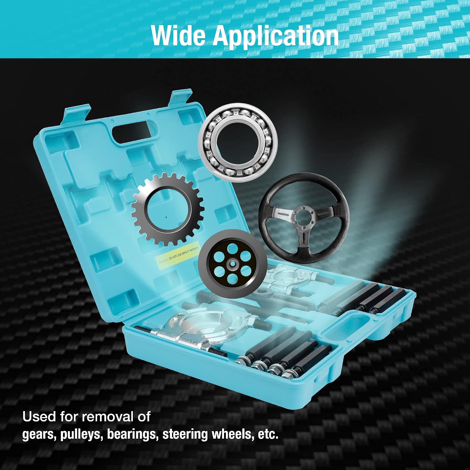 12PCS Bearing Puller Set, 5-ton Capacity Heavy Duty Flywheel Separator Tool, 2" and 3" Bar-Type Splitter Remove