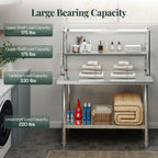 48x24 Inch Stainless Steel Work Table with Overshelves