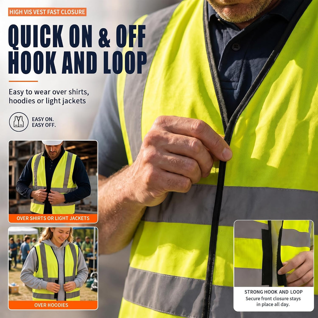 12 colour High visibility viz vest hi vis viz reflective work construction safety vest (XS-8XL)