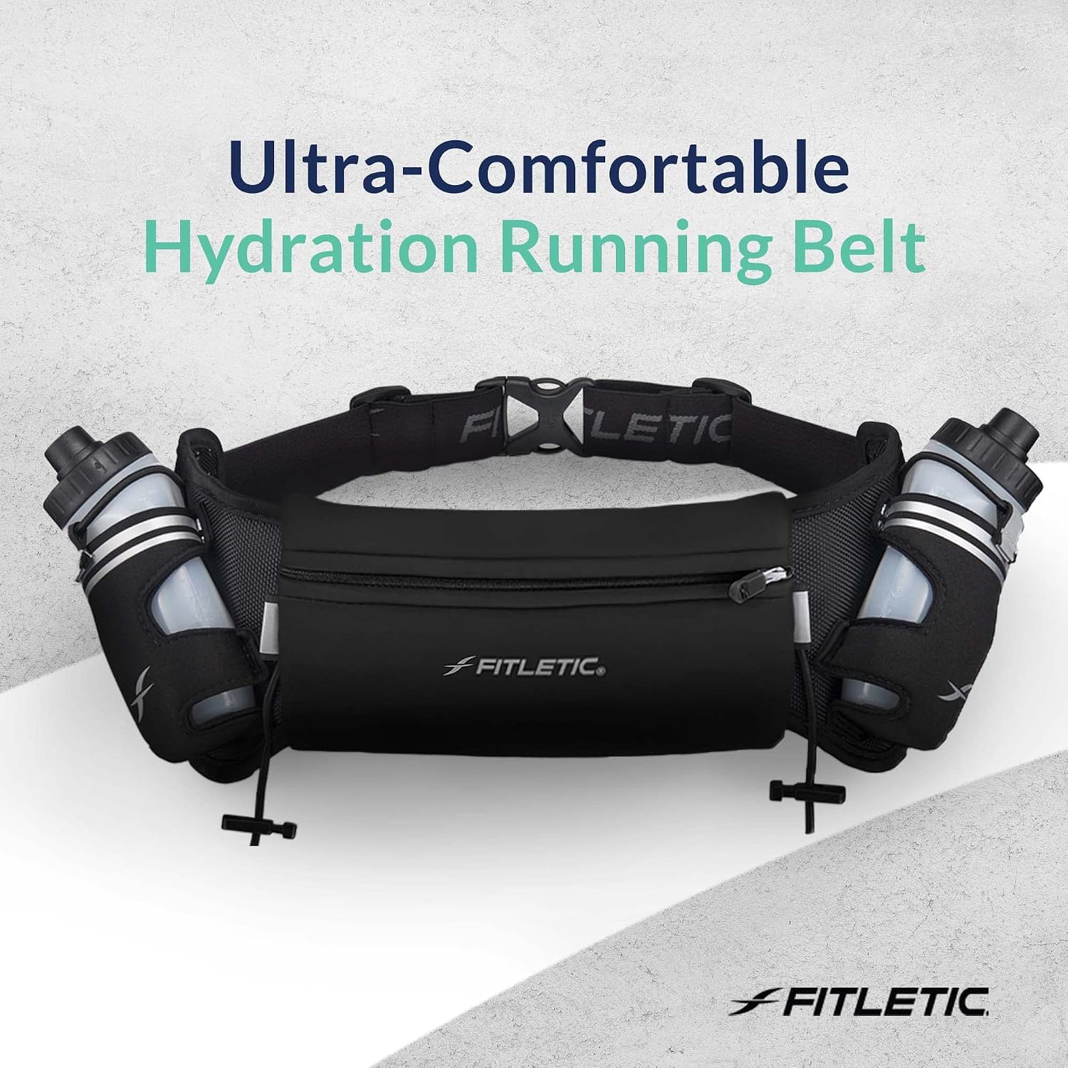 Hydration Running Belt with Water Bottles for Men & Women – 2 Quick Flow 8oz Running Water Bottles, Patented Bounce