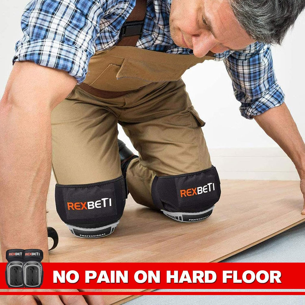 Knee Pads for Men, Anti-slip Construction Gel Knee Pads for Work | Heavy Duty Cap, Comfort Thick Gel Foam Pad, Stay