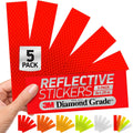 Reflective Stickers | 3M Diamond Grade | Red | 1.25″ x 6″ | 5-Pack | Reflective Safety Tape for Helmets, Cars