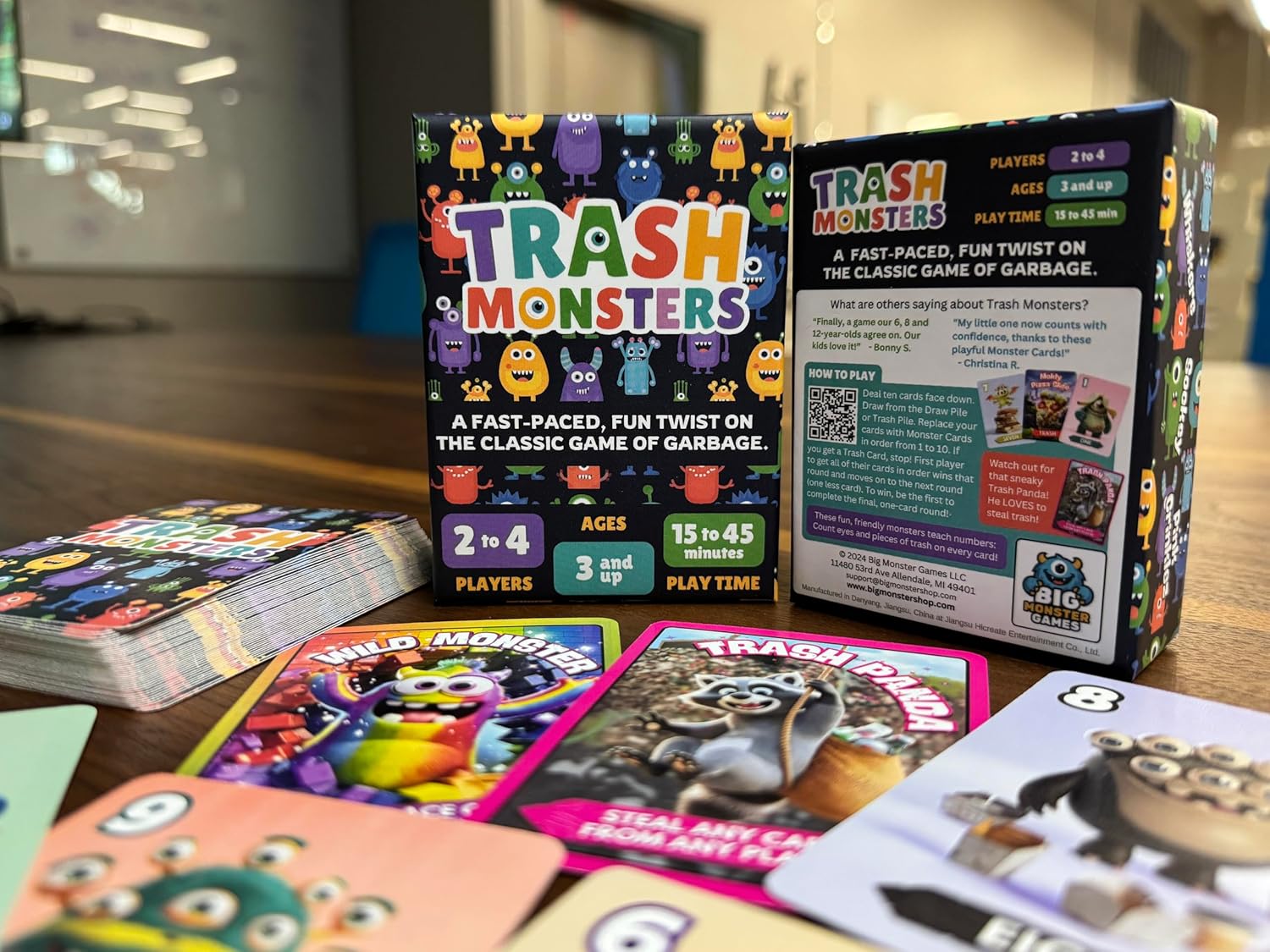 Trash Monsters - Card Game, Easy Number Sequencing Game with Fun Monsters | Ages 3 and up | Kids & Family Nights |