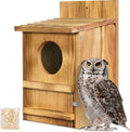 Screech Owl House, Large Wooden Circular Opening Screech Box for Outside