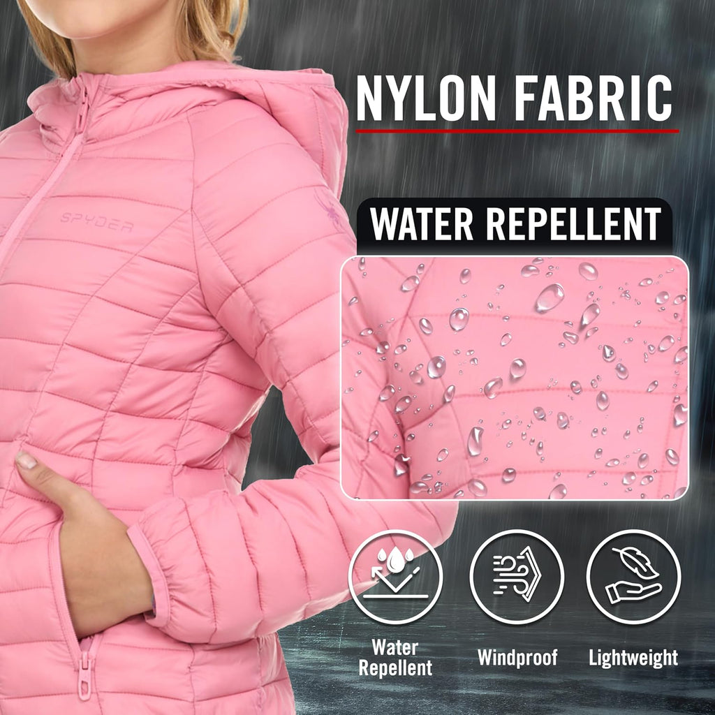 Girls Packable Puffer Jacket with Hood, Lightweight Winter Outerwear