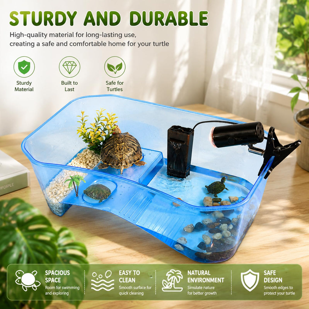 Small Turtle Tank Aquarium(Excluding Accessories) Blue