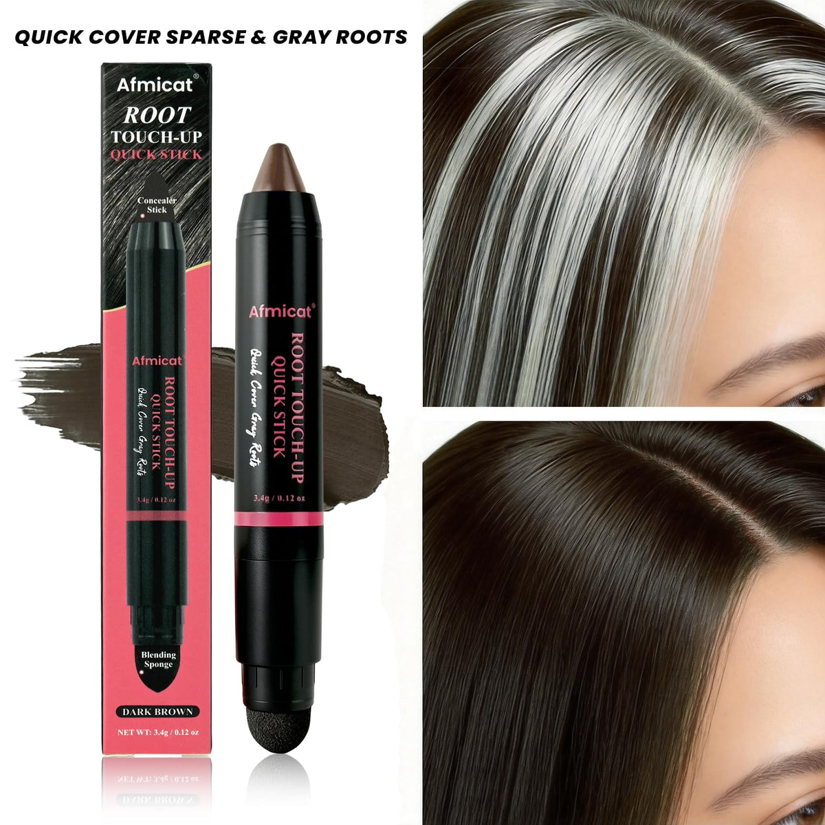 Root Touch Up Stick for Gray Roots & Thinning Hair, #Dark Brown