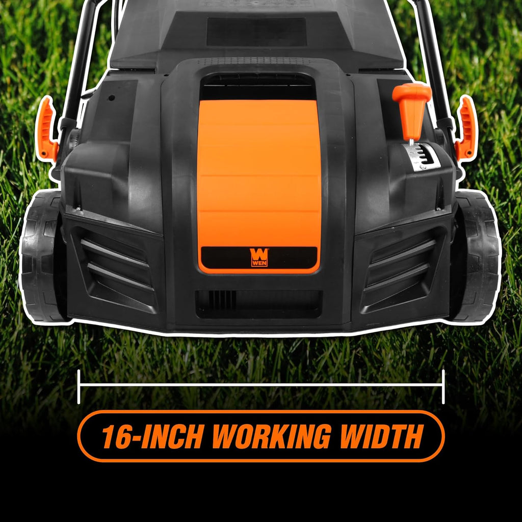 DT1516 16-Inch 15-Amp 2-in-1 Electric Dethatcher and Scarifier with Collection Bag, Black