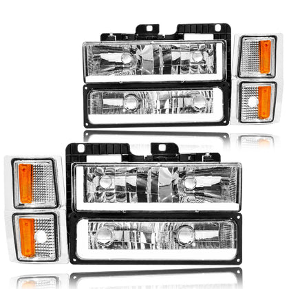 LED DRL Headlight Assembly for 1994-1998 Chevy Silverado 1500