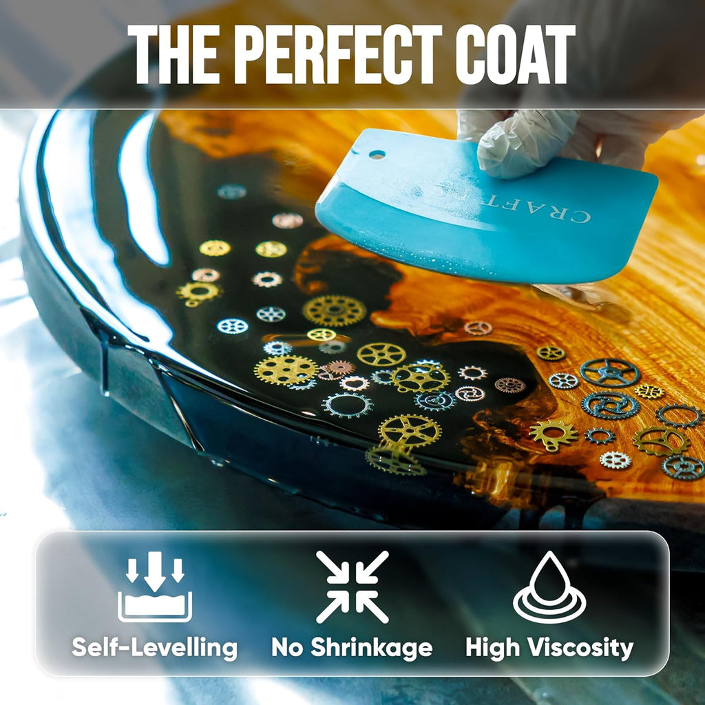 Table Top Epoxy Resin Kit - Ultra Clear, High-Gloss, 1 Gallon | UV & Scratch Resistant Finish, Bubble-Free