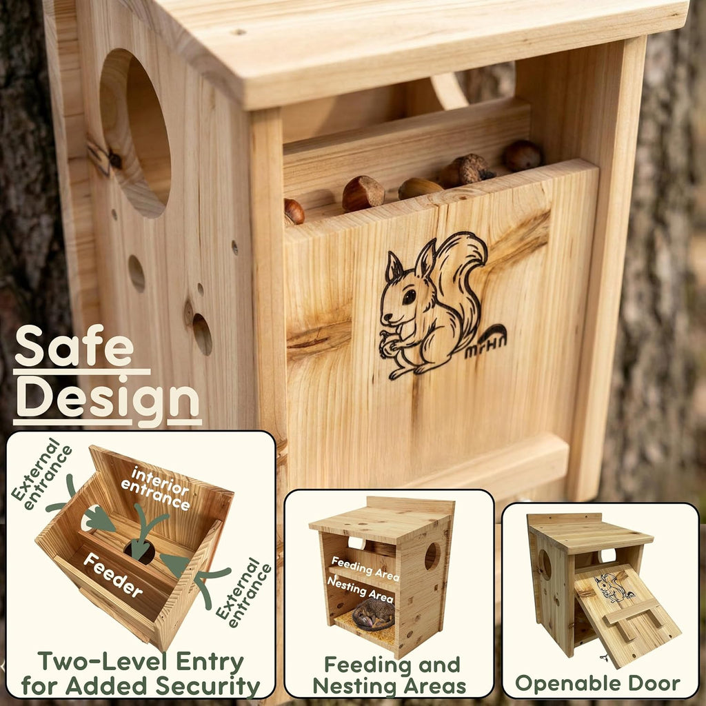 Squirrel House - with Feeder Easy DIY Kit 2 in 1 Houses and Feeder
