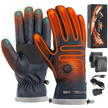 Heated Gloves for Men Women, 7.4V 3000mAh Battery Electric Heated Gloves Rechargeable Heating Glove for Motorcycling