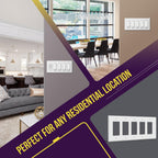 ENERLITES 5-Gang White Mid-Size Decorator Switch Outlet Wall Plate Cover