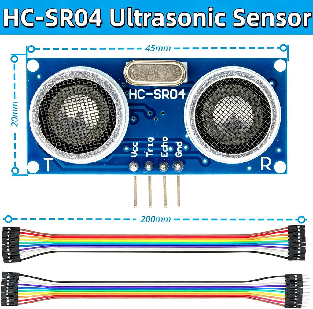 2 Pcs HC-SR04 Ultrasonic Sensor Module with Mounting Bracket